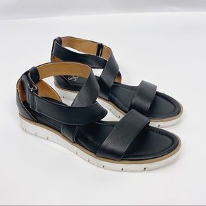 Sofft Reston Smooth Black Leather Sandals